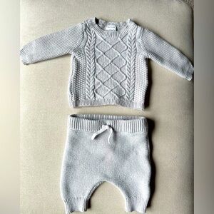 Carter's Just One You® Baby Cable Knit Top & Bottom Set - Gray Newborn